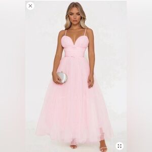NWOT Pink Tulle Midi Dress